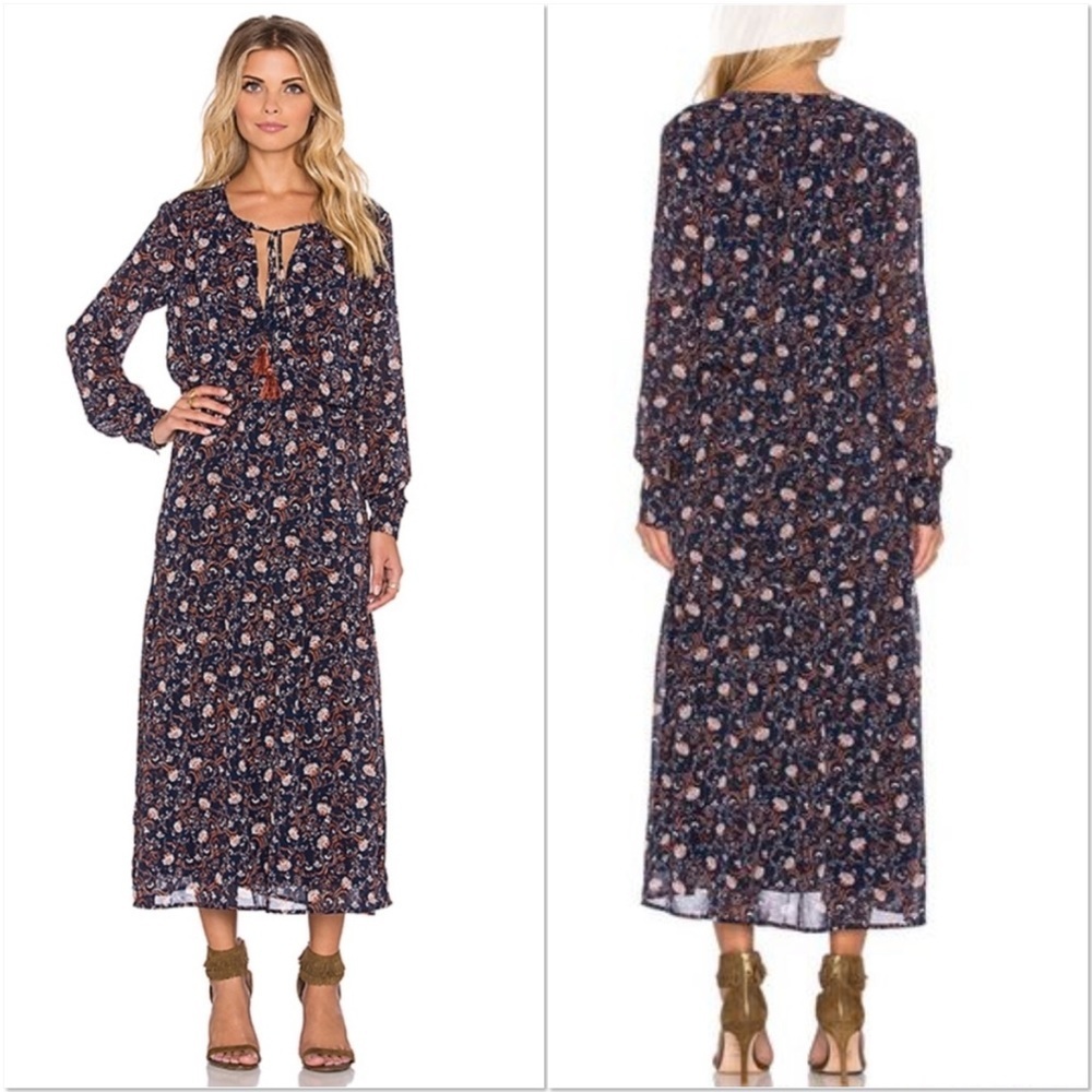WAYF boho dress in navy floral M - Picture 1 of 11